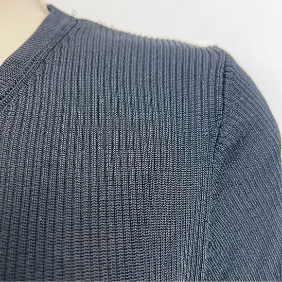 Madewell Micro-Rib Sweater Tee Black NWOT and NWT - Picture 4 of 13